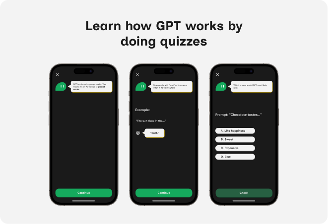 Learn how GPT works by doing quizzes